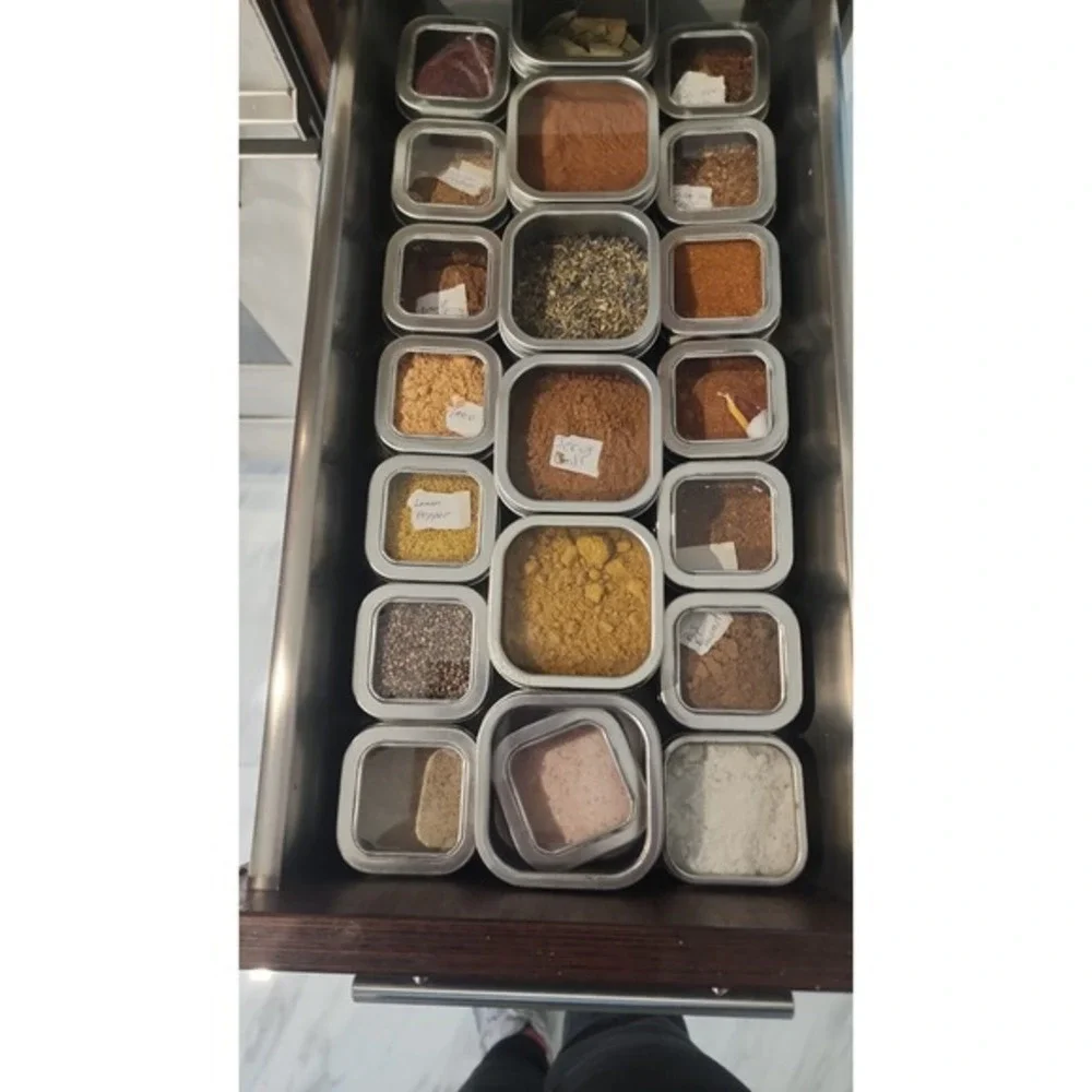 10pc Small Tins 2oz. ‎ With Window use for candy or spices Organize spices